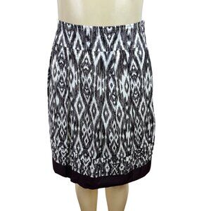 Ann Taylor Womens Brown & White Ikat Patterned Cotton Skirt Size 2 - New